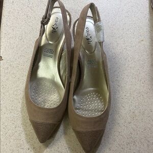 East 5th Tan Slingback Heels